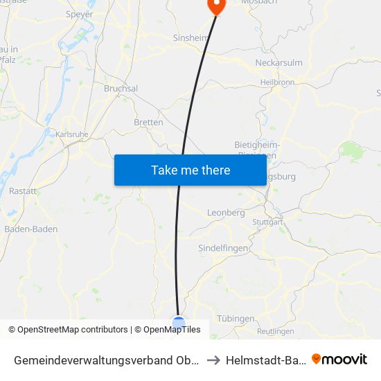 Gemeindeverwaltungsverband Oberes Gäu to Helmstadt-Bargen map