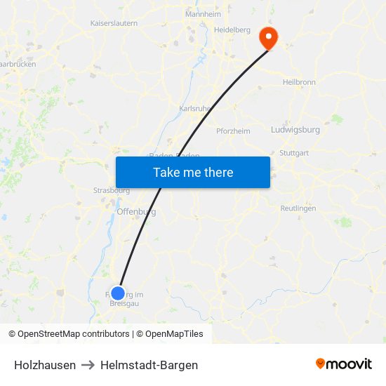 Holzhausen to Helmstadt-Bargen map