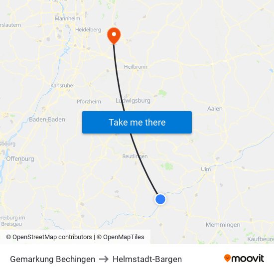 Gemarkung Bechingen to Helmstadt-Bargen map