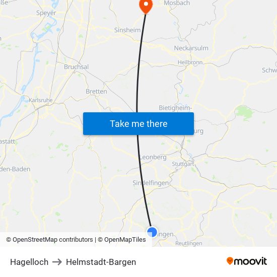 Hagelloch to Helmstadt-Bargen map