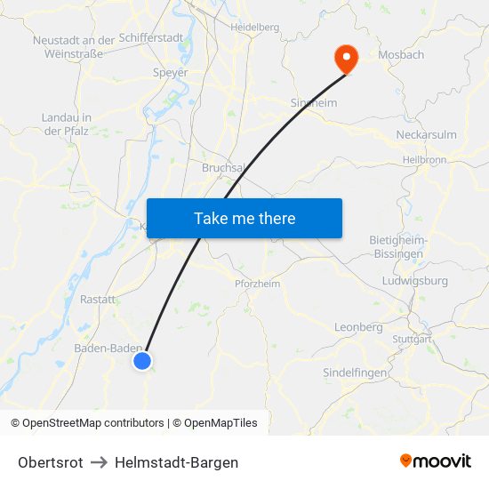 Obertsrot to Helmstadt-Bargen map