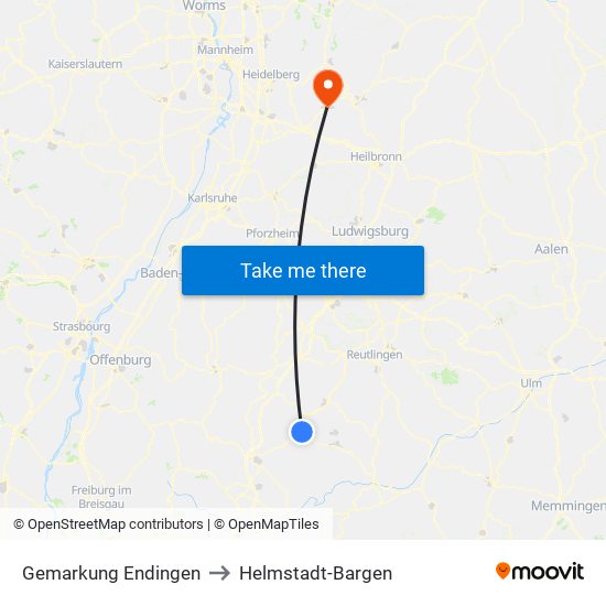 Gemarkung Endingen to Helmstadt-Bargen map