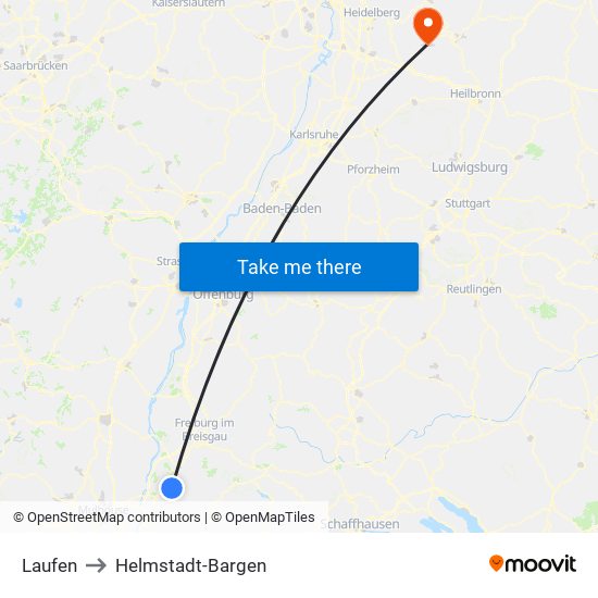 Laufen to Helmstadt-Bargen map