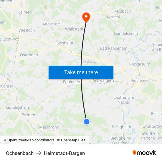 Ochsenbach to Helmstadt-Bargen map