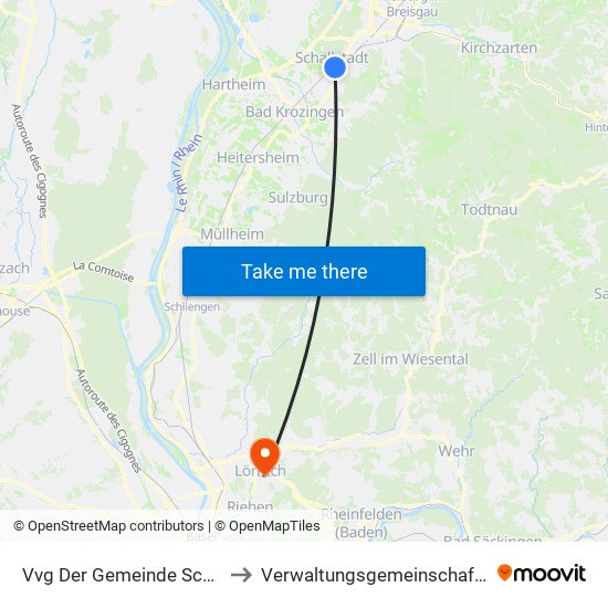 Vvg Der Gemeinde Schallstadt to Verwaltungsgemeinschaft Lörrach map