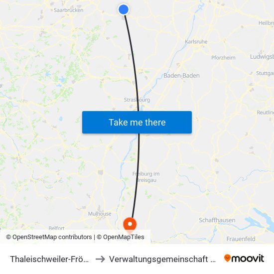 Thaleischweiler-Fröschen to Verwaltungsgemeinschaft Lörrach map