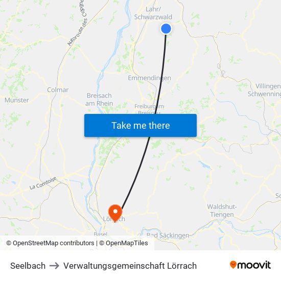 Seelbach to Verwaltungsgemeinschaft Lörrach map