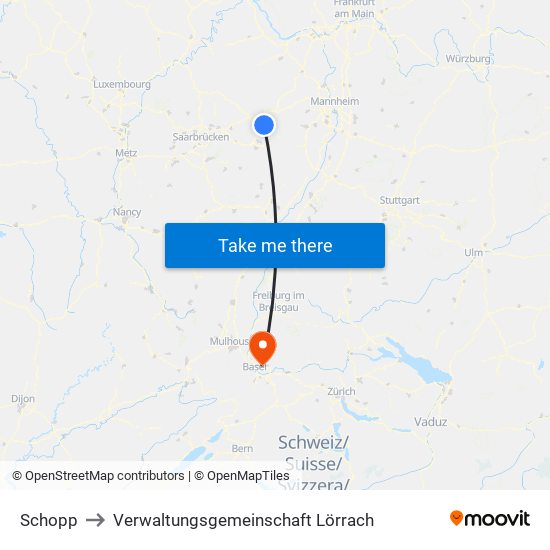 Schopp to Verwaltungsgemeinschaft Lörrach map