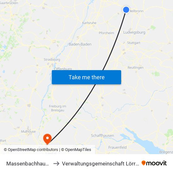 Massenbachhausen to Verwaltungsgemeinschaft Lörrach map