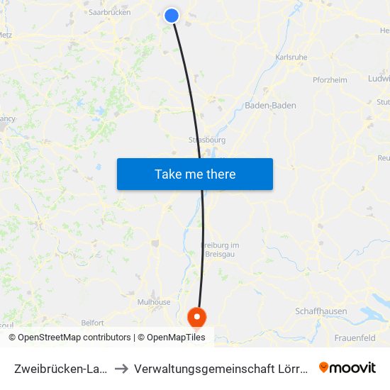 Zweibrücken-Land to Verwaltungsgemeinschaft Lörrach map