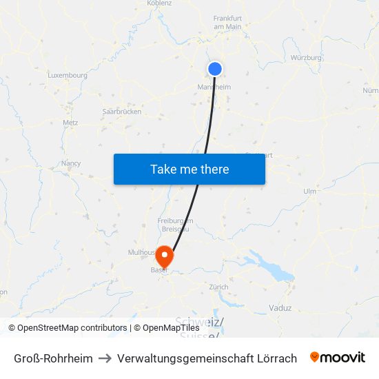 Groß-Rohrheim to Verwaltungsgemeinschaft Lörrach map