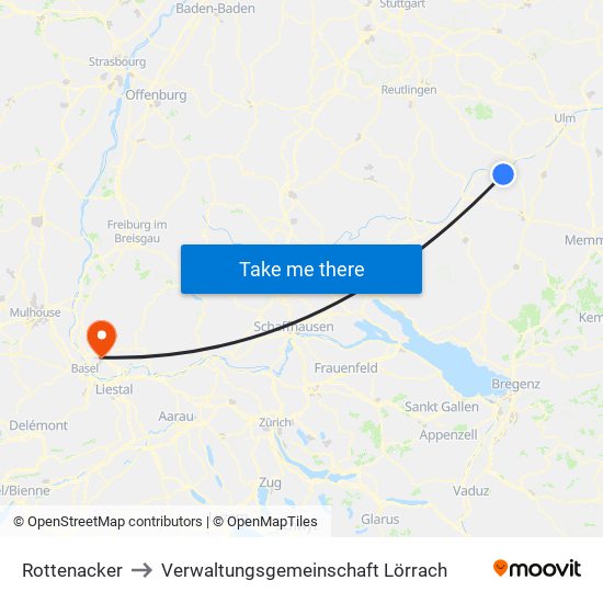 Rottenacker to Verwaltungsgemeinschaft Lörrach map