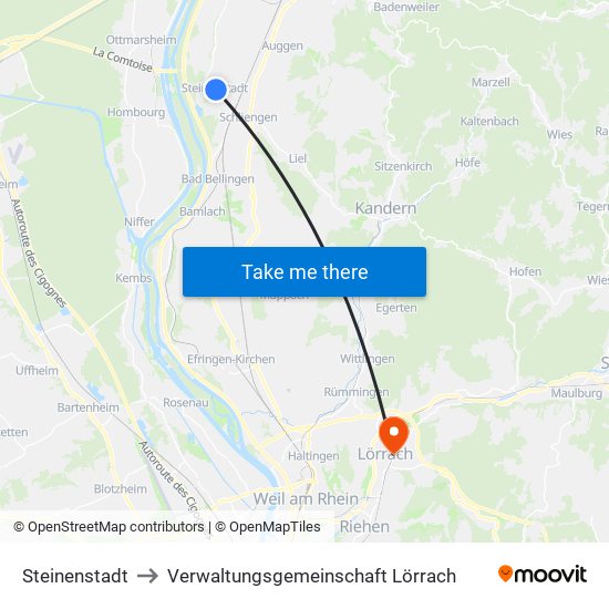 Steinenstadt to Verwaltungsgemeinschaft Lörrach map