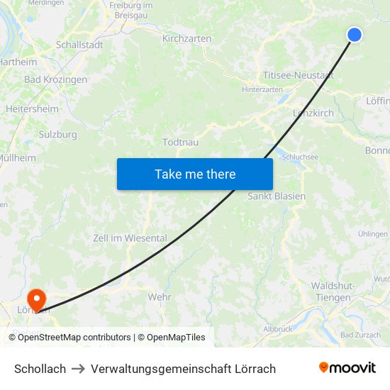 Schollach to Verwaltungsgemeinschaft Lörrach map