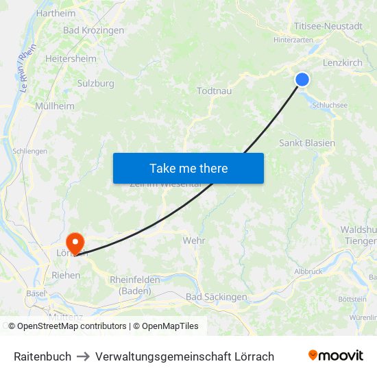 Raitenbuch to Verwaltungsgemeinschaft Lörrach map