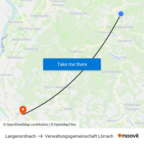 Langenordnach to Verwaltungsgemeinschaft Lörrach map