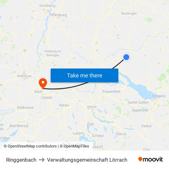 Ringgenbach to Verwaltungsgemeinschaft Lörrach map