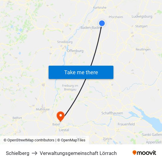 Schielberg to Verwaltungsgemeinschaft Lörrach map