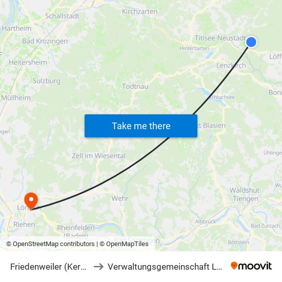 Friedenweiler (Kernort) to Verwaltungsgemeinschaft Lörrach map