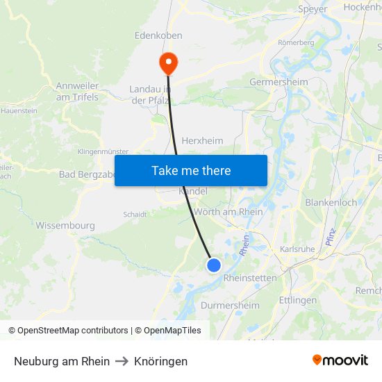 Neuburg am Rhein to Knöringen map