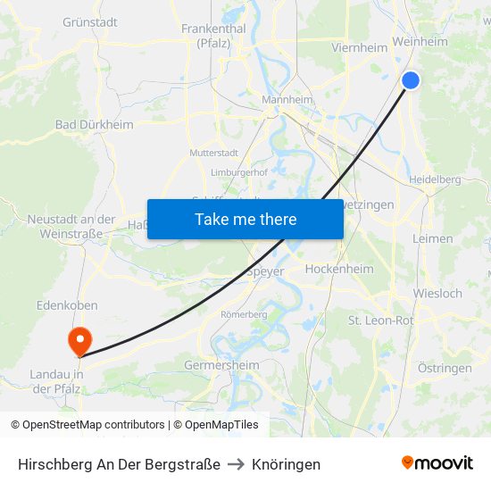 Hirschberg An Der Bergstraße to Knöringen map