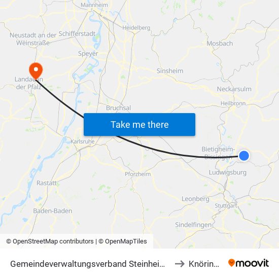 Gemeindeverwaltungsverband Steinheim-Murr to Knöringen map