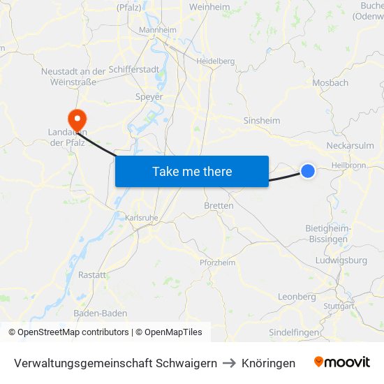 Verwaltungsgemeinschaft Schwaigern to Knöringen map