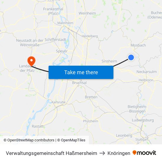 Verwaltungsgemeinschaft Haßmersheim to Knöringen map