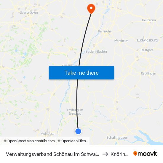 Verwaltungsverband Schönau Im Schwarzwald to Knöringen map