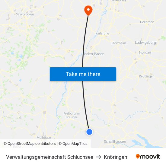 Verwaltungsgemeinschaft Schluchsee to Knöringen map