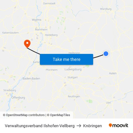Verwaltungsverband Ilshofen-Vellberg to Knöringen map