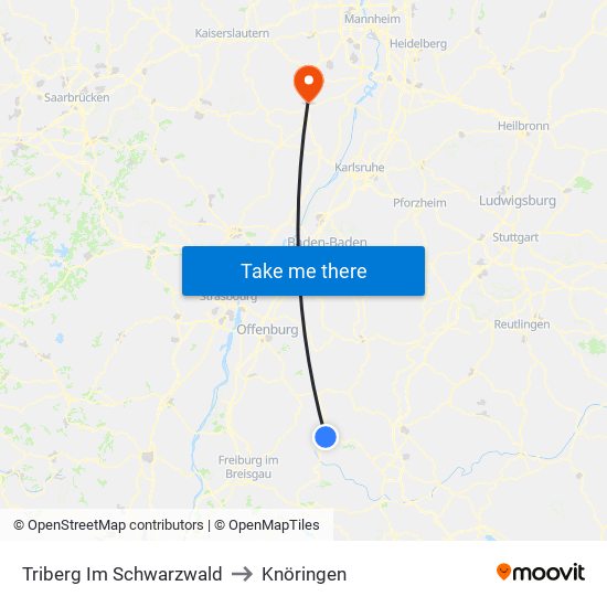 Triberg Im Schwarzwald to Knöringen map
