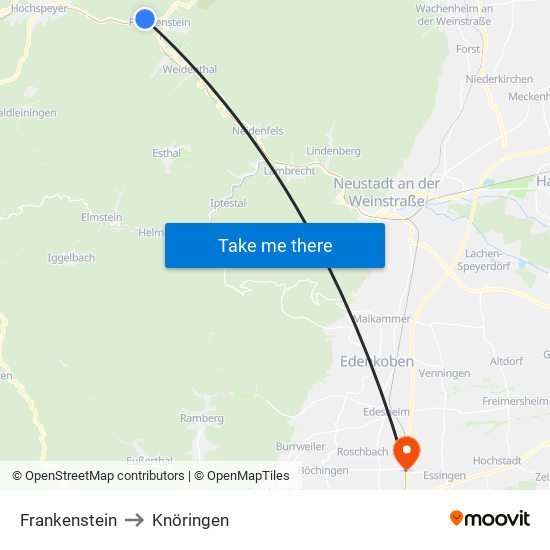 Frankenstein to Knöringen map