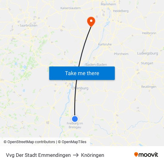 Vvg Der Stadt Emmendingen to Knöringen map