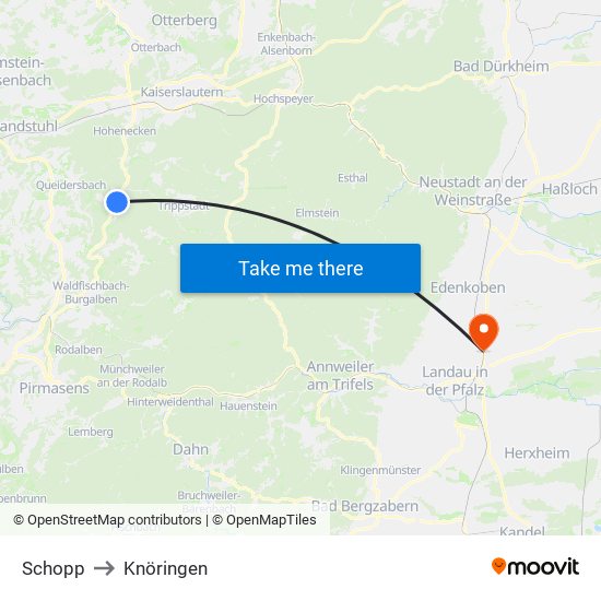 Schopp to Knöringen map