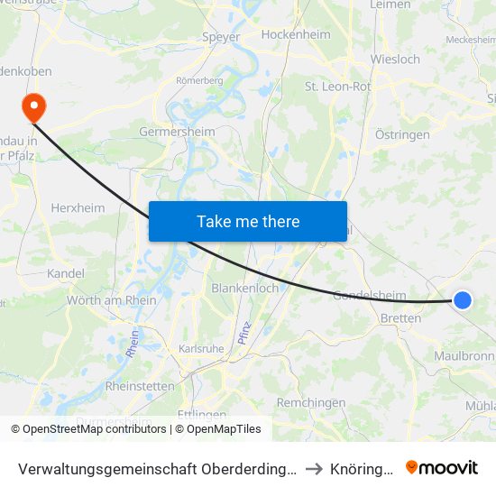 Verwaltungsgemeinschaft Oberderdingen to Knöringen map