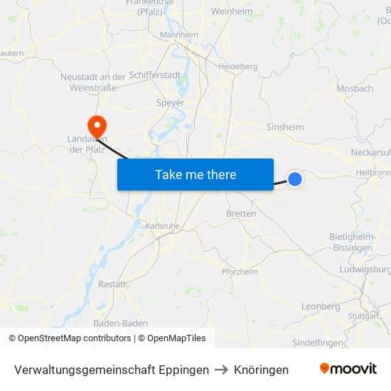Verwaltungsgemeinschaft Eppingen to Knöringen map