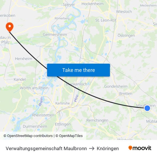 Verwaltungsgemeinschaft Maulbronn to Knöringen map