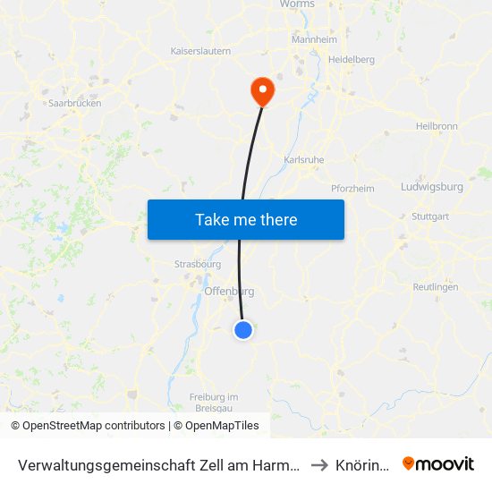 Verwaltungsgemeinschaft Zell am Harmersbach to Knöringen map