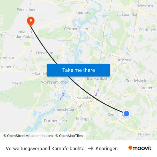 Verwaltungsverband Kämpfelbachtal to Knöringen map