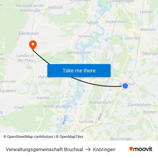 Verwaltungsgemeinschaft Bruchsal to Knöringen map