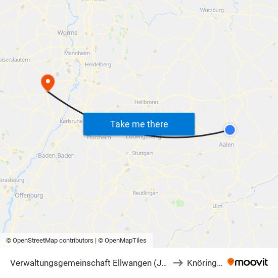 Verwaltungsgemeinschaft Ellwangen (Jagst) to Knöringen map