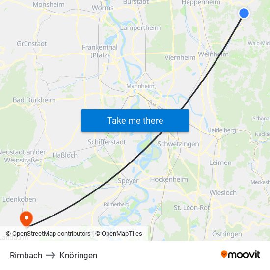 Rimbach to Knöringen map