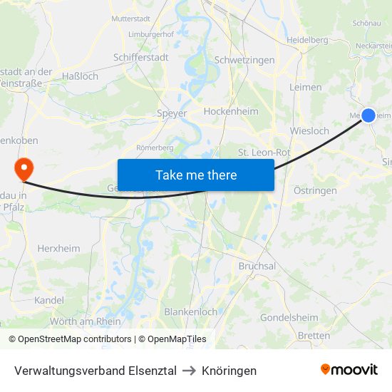 Verwaltungsverband Elsenztal to Knöringen map