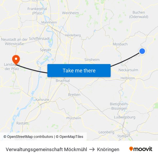 Verwaltungsgemeinschaft Möckmühl to Knöringen map