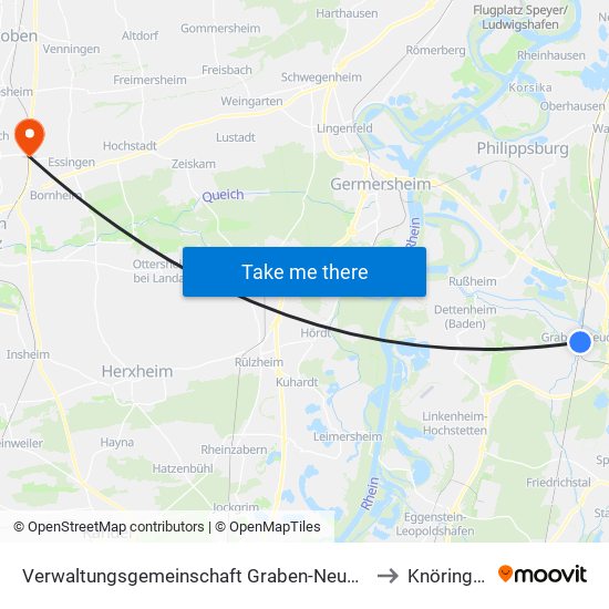 Verwaltungsgemeinschaft Graben-Neudorf to Knöringen map