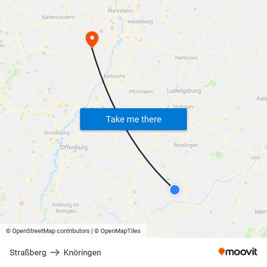 Straßberg to Knöringen map