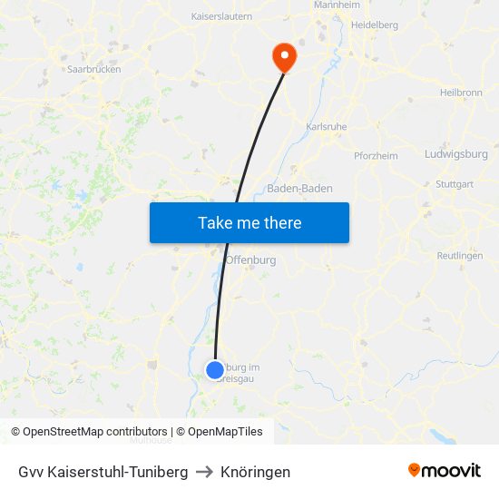 Gvv Kaiserstuhl-Tuniberg to Knöringen map