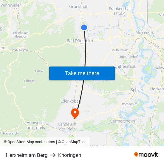 Herxheim am Berg to Knöringen map