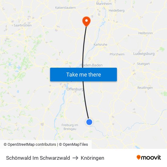 Schönwald Im Schwarzwald to Knöringen map